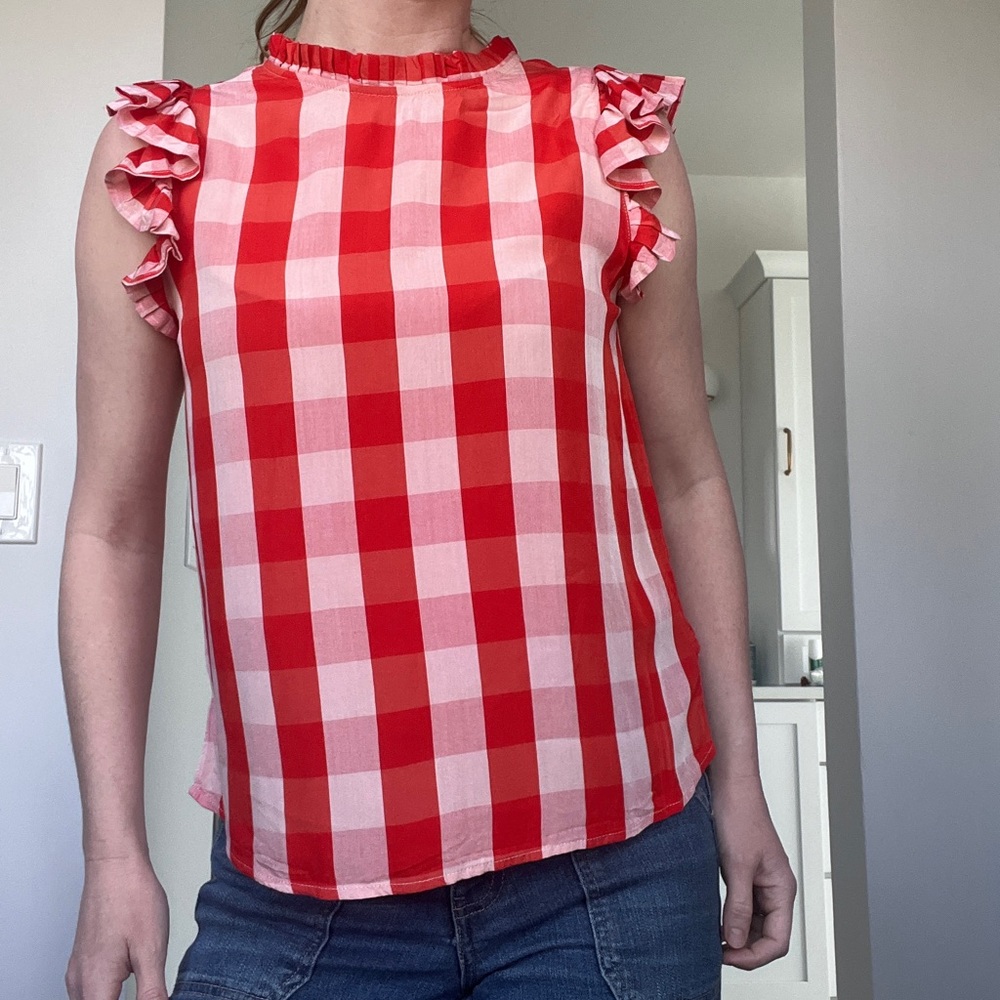 LOFT Ruffle moc neck top - Picture 8 of 11